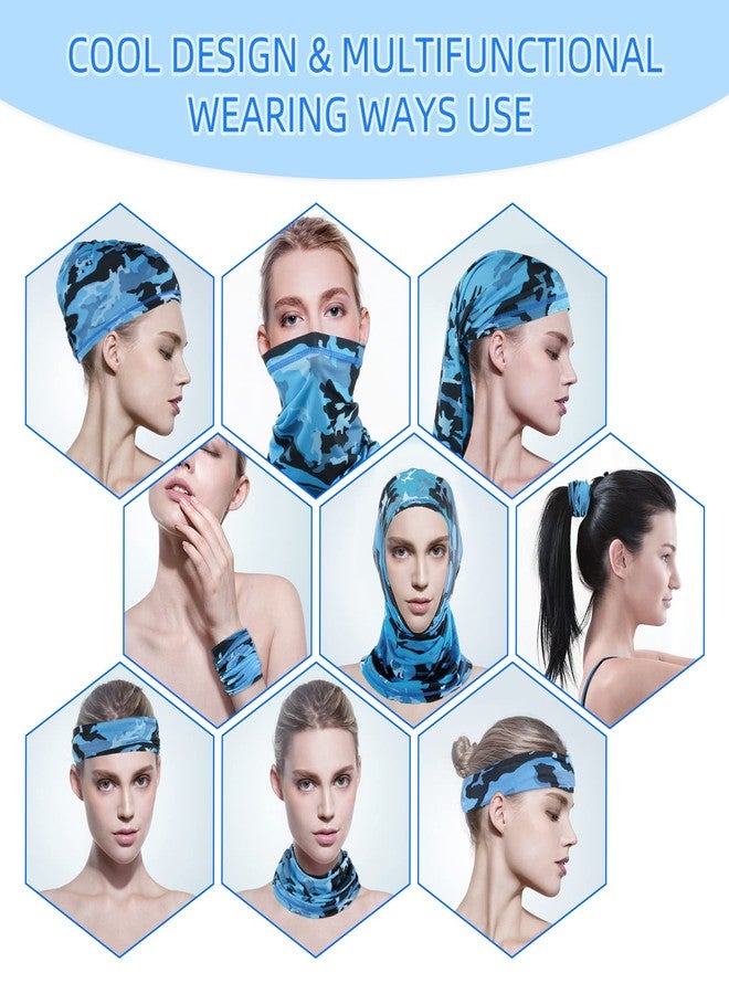 AZORINA 4 Pack Neck Gaiter Face Mask Scarf Masks Bandanas Breathable Outdoor Headwear Balaclavas Cover for Men Women (Black&Blue&Navy&Army Green) - Image 4
